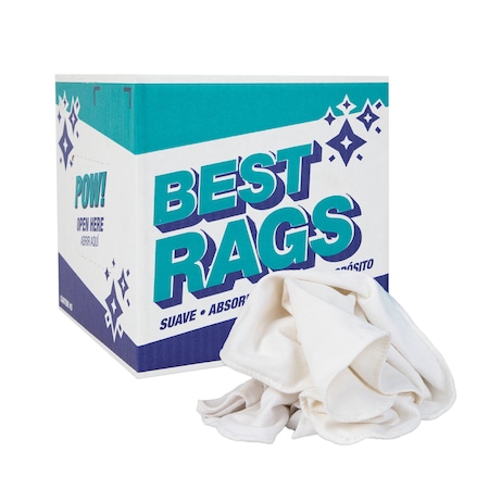 Monarch RW80 Flannel Reclaimed Rags White - 5lb Box R-W80-5